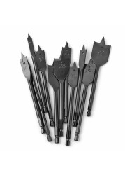 11pcs Titanium Coating High Carbon Steel Hex Shank Spade Drill Bits Sets 6-32mm Flat Wood Boring Bits Woodworking Tools Hole Saws