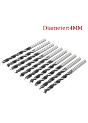 10Pcs Twist Drill Bit Wood Drills With Center Point Wood Cutter Hole Sawcarpentry Tools 4mm Diameter For Woodworking Carving