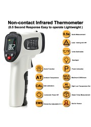 XRCLIF Non-Contact Digital Infrared Laser Thermometer Gun High Low Temperature Alarm -58℃~1112℃ Thermometer Thermometer