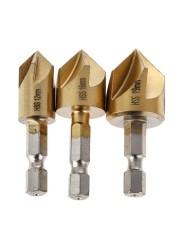 HSS Chamfer Balancing Chamfer Drill Bit 1/4" Hex Shank 90 Degree Wood Chamfer Cutter 12mm-19mm Drill Bit Drill Bit