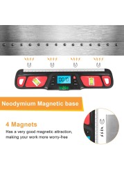 مقياس انحدار مستوى القاعدة المغناطيسي الرقمي مقياس الميل الكهربائي أداة قياس زاوية البناء المنقلة قياس ديكور المنزل