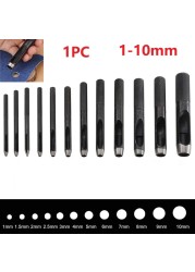 High Quality Punching Leather Hole Punch Round Steel Leather Craft Hollow Hole Punch 1mm-10mm Metal Gaskets Plastic Rubber Tools