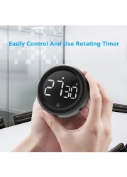 LED Digital Time Alarm Remind Magnetic Digital Counter Manual Electronic Countdown Timer for Kitchen Cooking Shower Study