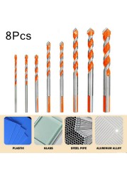 10pcs Brill Bits Multi-material Triangle Drill Bit Set Diamond for Tile Concrete Brick Glass Plastic Wood Stone 3-12mm