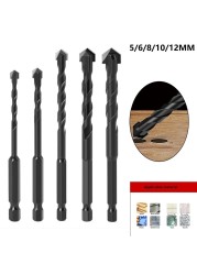 Cross Tile Drill Bits Set Twist Drill Stone Ceramic Cup Drills Metal Concrete Hole Opener For Concrete Wood Metal Drill