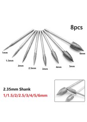 8pcs 2.35mm shank electrophoresis diamond grinding head needle polished carving suitable for polished crafts grinding head tool