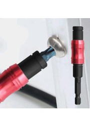 1/4" Pivoting Magnetic Screw Drill Bit Tip Holder Screwdriver Woodworking Tool Quick Change Locking Guide Bit Extension Rod