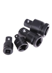 4pcs 1/4 3/8 1/2 Ratchet Wrench Socket Adapter Spanner Keys Set Adapter Drive Electric Reducer Operation Blacken Tools