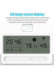 LCD الإلكترونية ساعة مكتب درجة الحرارة مقياس الرطوبة ساعة تنبيه الرطوبة ميزان الحرارة عالية الدقة الرقمية hygrothergraph