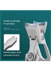 Portable Ultra Sharp Nail Clipper Toenail Clipper Steel Wide Jaw Opening Anti-splash Toenail Cutter Manicure Nail Trimmer