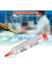 10cc Lead-Free Soldering Flux Grease For LED Chips BGA SMD PGA PCB DIY Repair Soldering Paste Needles Syringe Pusher Rework Tools