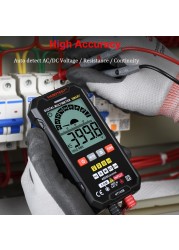 HT125B Smart Multimeter Digital Professional Capacitor Auto Test Range 600V AC DC Voltage Ohm Hz Diode Live Continuity Meter