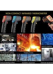 ميزان الحرارة الرقمي الأشعة تحت الحمراء الرطوبة مقياس الحرارة عدم الاتصال الليزر مقياس الحرارة محطة الطقس-50 ~ 600 درجة