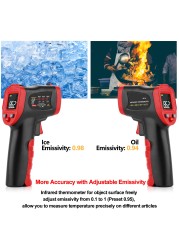 DZYTEK Non-Contact Digital Infrared Laser Thermometer Gun High Low Temperature Alarm -58℃~752℃ Thermometer