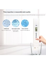 Water Quality Meter LCD Digital TDS Temperature Water Tester Pen Handheld Water Quality Analysis Measure Detection Monitor