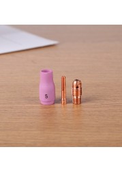 4pcs Argon TIG Welding Torch Consumable WP-17/18/26 Electrode Collet Body Collet Alumina Nozzle Long Cap TIG Weld Accessories