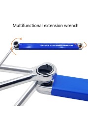 Ratchet Extension Wrench, Multifunctional High Carbon Steel Extender Adapter 1/4" 3/8" 1/2" Hand Torque Gear Socket Nut Tool Kit