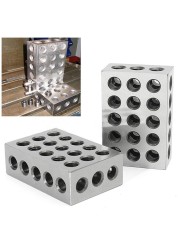 2pcs 23 Holes Precision Gauge Blocks 25-50-75mm Steel Parallel Clamping Block 1-2-3 Inch Metal Gauge Block Measuring Tool