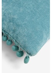 Soft Velour Pom Edge Cushion