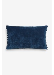 Soft Velour Pom Edge Cushion