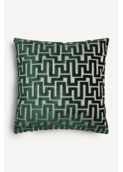 Fretwork Velvet Cushion Small Square