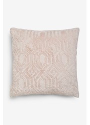 Freya Textured Geo Faux Fur Cushion