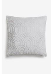 Freya Textured Geo Faux Fur Cushion