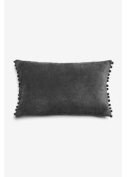 Soft Velour Pom Edge Cushion