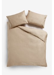 Collection Luxe 300 Thread Count 100% Cotton Sateen Duvet Cover And Pillowcase Set Satin Stitch