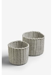 431934s Set of 2 Round Baskets