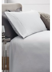 Collection Luxe 300 Thread Count 100% Cotton Sateen Duvet Cover And Pillowcase Set Satin Stitch