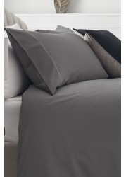 Collection Luxe 300 Thread Count 100% Cotton Sateen Duvet Cover And Pillowcase Set Satin Stitch