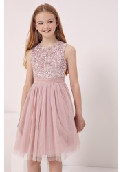 Maya Girl Sleeveless Sequin Tulle Dress