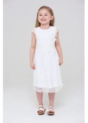 Amelia Rose Childrens White Lace Dress