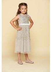 Amelia Rose Grey Sequin Occasion Dress