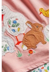 Boden Pink Appliqué Dress and Legging Set