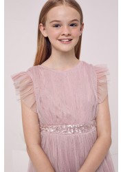 Maya Girl Embellished Waist Tulle Dress