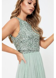 Maya Sleeveless Sequin Midaxi Overlay Dress