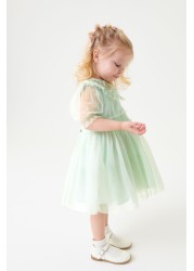 Embellished Mesh Collar Dress (3mths-8yrs)