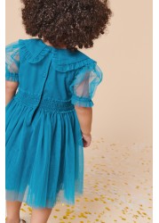 Embellished Mesh Collar Dress (3mths-8yrs)