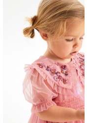 Embellished Mesh Collar Dress (3mths-8yrs)