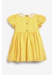 Lace Collar Shirred Cotton Dress (3mths-8yrs)