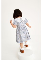 Lace Collar Shirred Cotton Dress (3mths-8yrs)