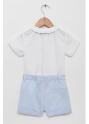 Trotters London Blue Rupert T-Shirt And Shorts Set