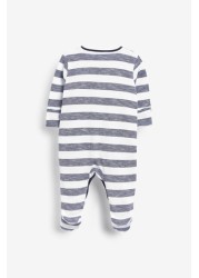 3 Pack Star Stripe Sleepsuits (0mths-2yrs)