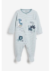 3 Pack Embroidered Baby Sleepsuits (0-2yrs)