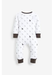 The Little Tailor Grey Zip Front Onsie Sleepsuit