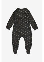 The Little Tailor Grey Jersey Print Rocking Horse Sleepsuit