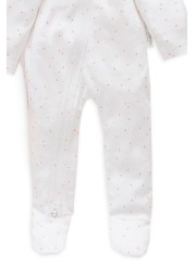 Purebaby Pink Organic Cotton Zip Growsuits 2 Pack