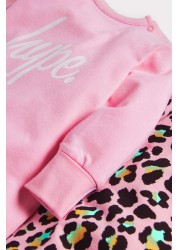 Hype. Baby Pink Animal Sleepsuit 2 Pack